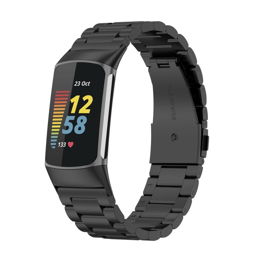 Incredibly Strong Fitbit Charge 5 Metal Strap - Black#serie_1