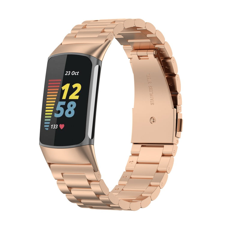 Incredibly Strong Fitbit Charge 5 Metal Strap - Pink#serie_3