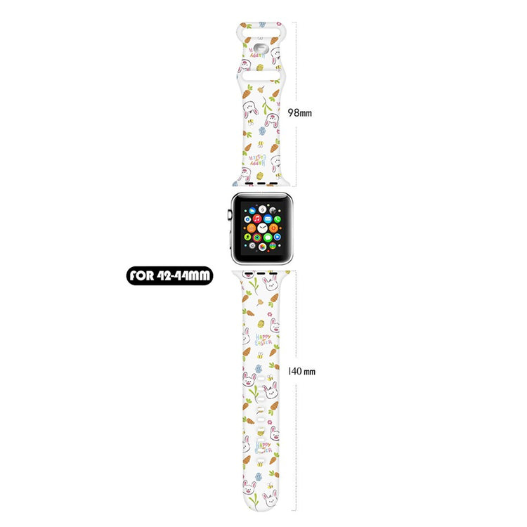 For Apple Watch Ultra 2 Ultra 49mm / 9 8 7 45mm / 6 5 4 SE (2022) / (2023) / SE 44mm / 3 2 1 42mm Pattern Silicone Watch Band - Easter Pattern 2#serie_2