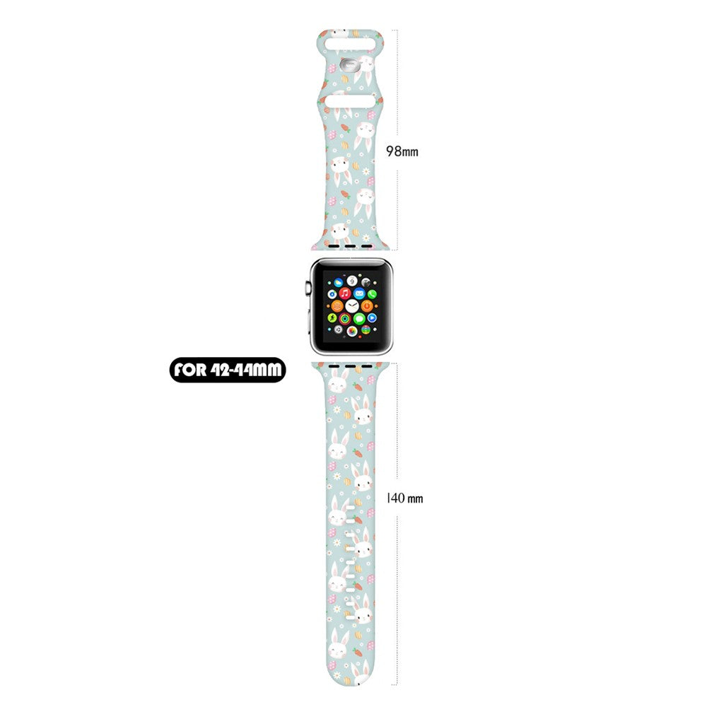 For Apple Watch Ultra 2 Ultra 49mm / 9 8 7 45mm / 6 5 4 SE (2022) / (2023) / SE 44mm / 3 2 1 42mm Pattern Silicone Watch Band - Easter Pattern 3#serie_3