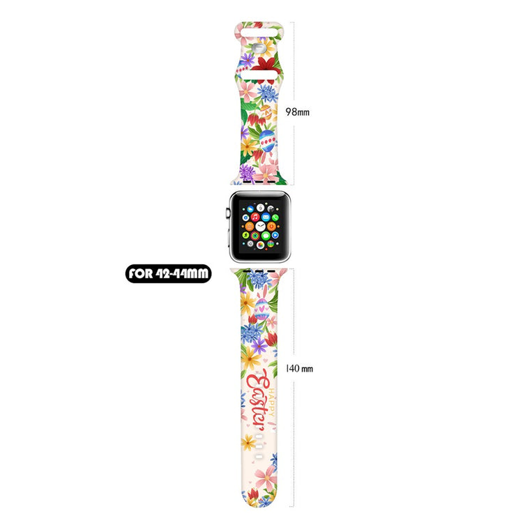 For Apple Watch Ultra 2 Ultra 49mm / 9 8 7 45mm / 6 5 4 SE (2022) / (2023) / SE 44mm / 3 2 1 42mm Pattern Silicone Watch Band - Easter Pattern 5#serie_5