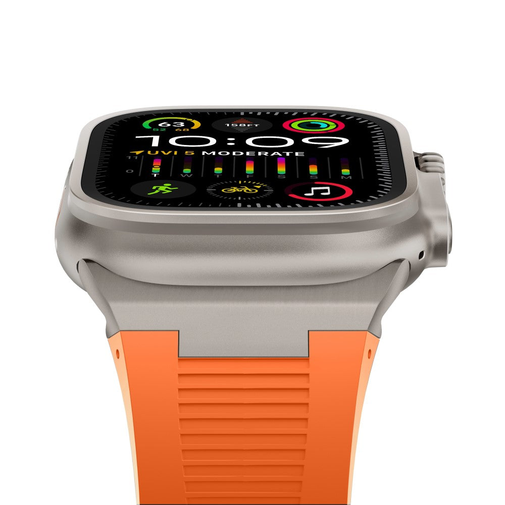 For Apple Watch Ultra 2 Ultra 49mm  /  Series 9 8 7 45mm  /  6 5 4 SE (2022) SE (2023) SE 44mm  /  3 2 1 42mm Watch Bracelet - Titanium+Orange#serie_6