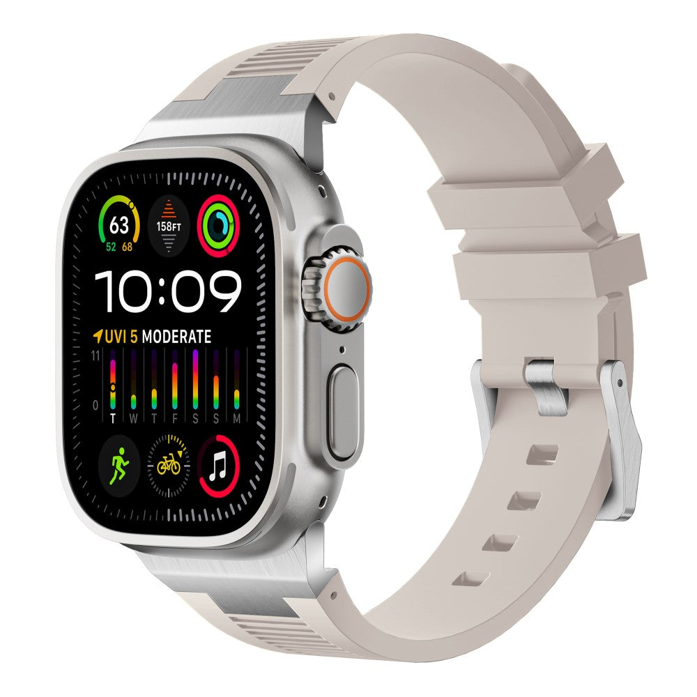 Remarkably Neat Apple Smartwatch Silicone Universel Strap - Silver#serie_15