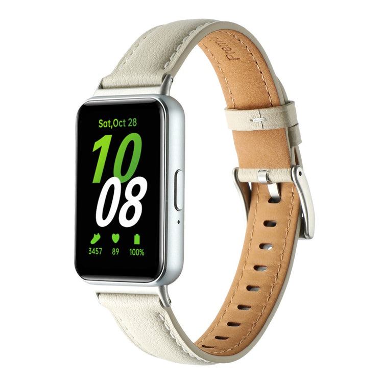 Very Tough Samsung Galaxy Fit 3 Genuine Leather Strap - White#serie_10