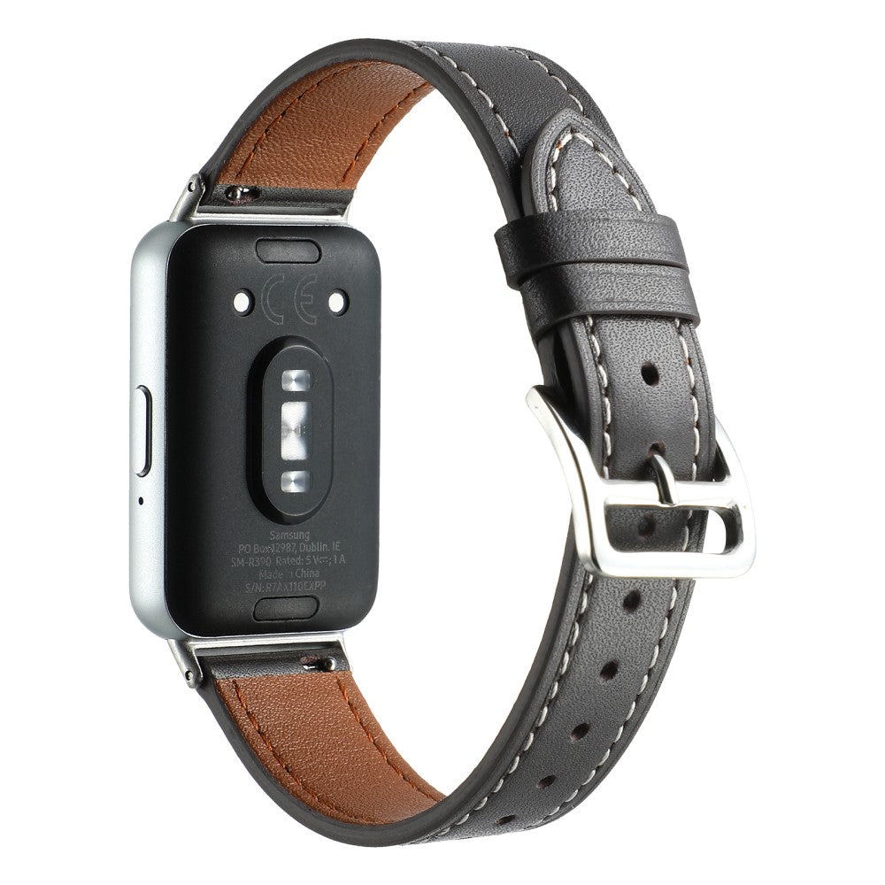 Very Elegant Samsung Galaxy Fit 3 Genuine Leather Strap - Silver#serie_7