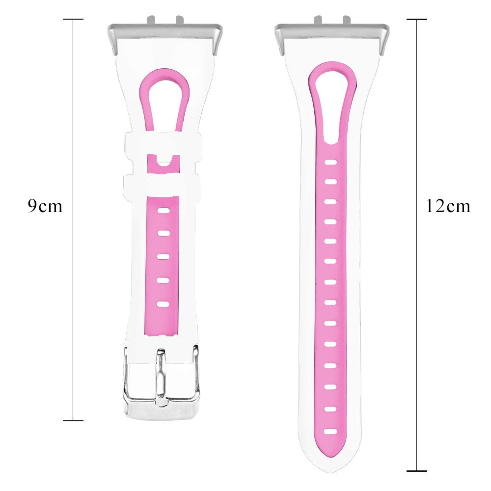 SM-R390 For Samsung Galaxy Fit3 Silicone Watch Band Adjustable Dual Color Wrist Strap - White+Pink#serie_1