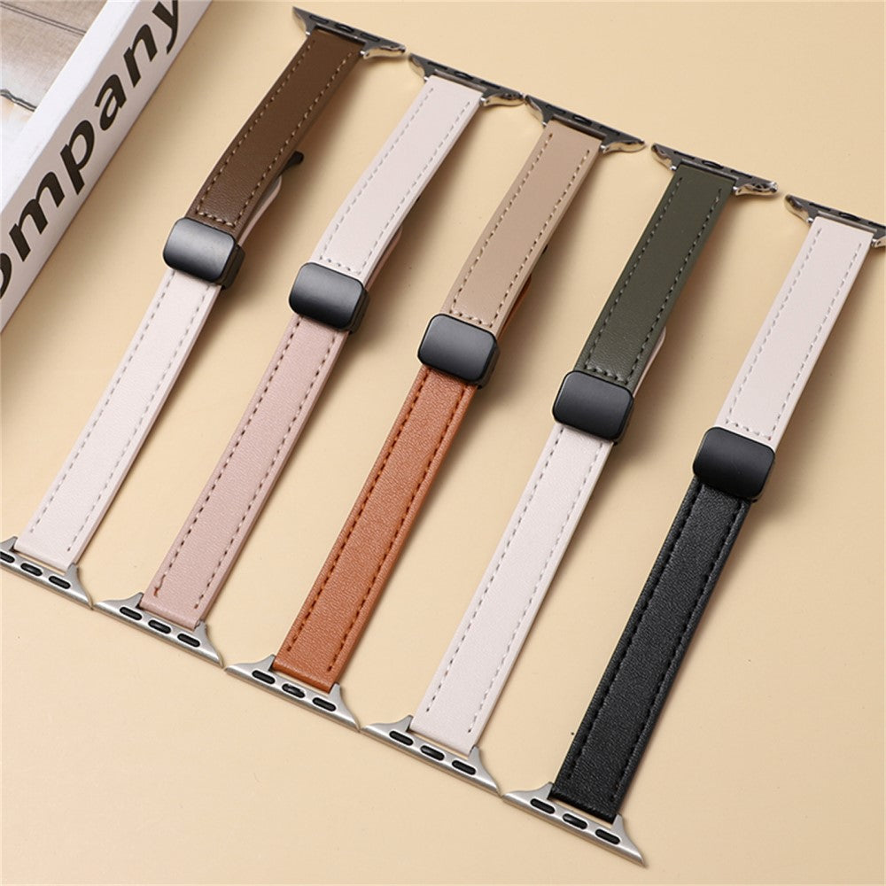 Classic Apple Smartwatch Pu Leather Universel Strap - Silver#serie_9