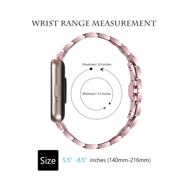 For Samsung Galaxy Fit3 SM-R390 Watch Strap High-Strength Stainless Steel Wrist Band - Rose Pink#serie_4