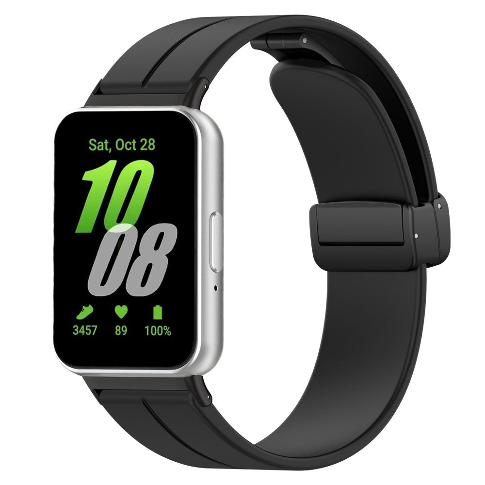 Super Comfortable Samsung Galaxy Fit 3 Silicone Strap - Black#serie_1