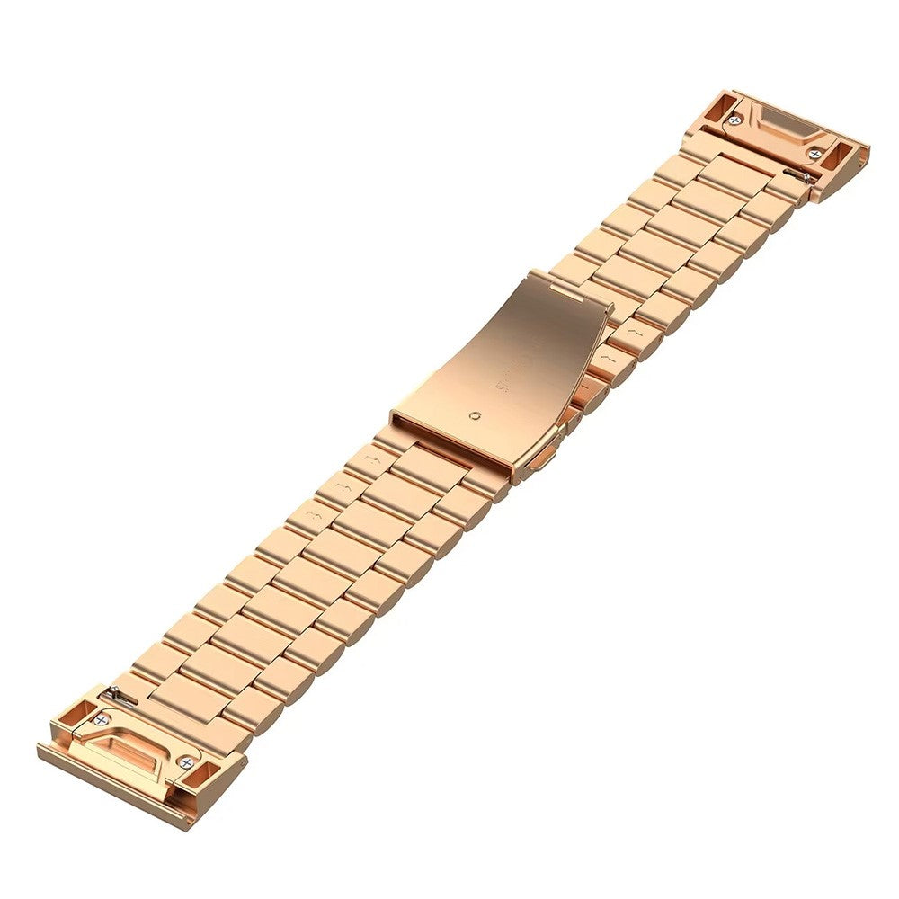 Garmin Fenix 7S / 7S Pro / 6S / 6S Pro Watch Band 20mm Stainless Steel 3-Bead Wrist Strap - Rose Gold#serie_4