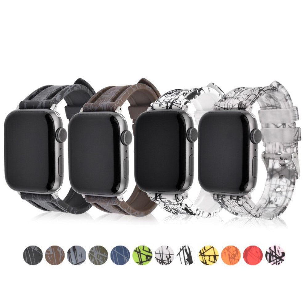 Super Stylish Apple Smartwatch Silicone Universel Strap - Black#serie_1