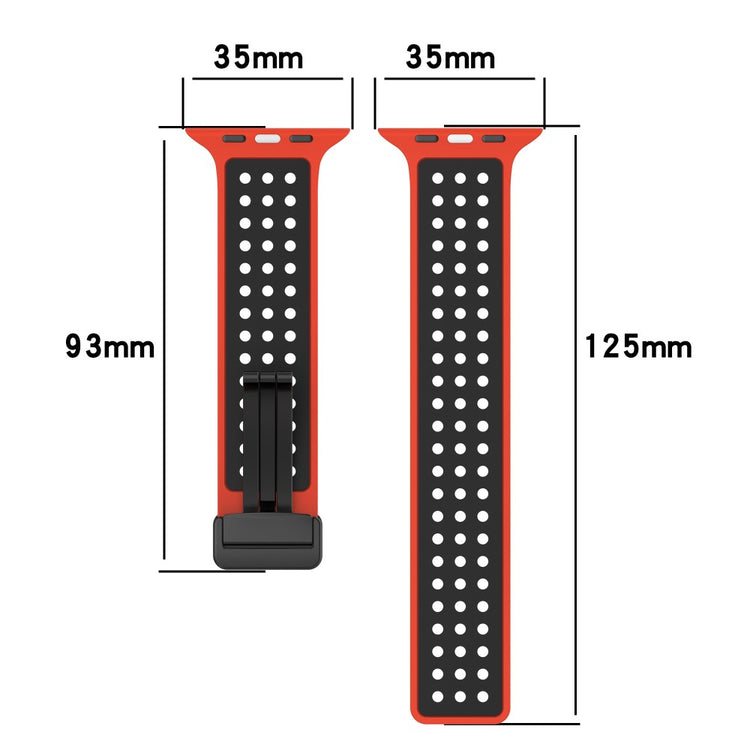 Apple Watch Series 49mm - 45mm - 44mm - 42mm Silicone Watch Band Dual Color - Black+Red#serie_7