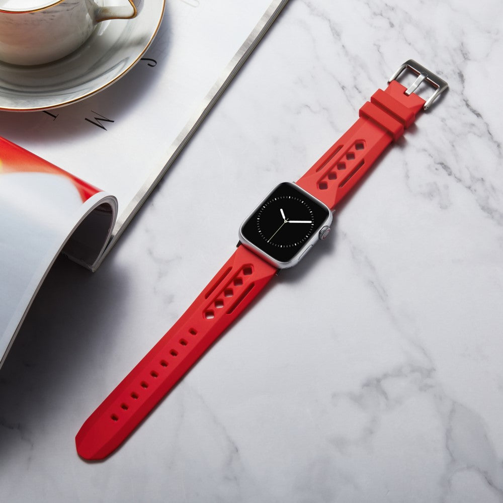 Apple Watch Series 49mm - 45mm - 44mm - 42mm Silicone Watch Band Hollow - Red#serie_11