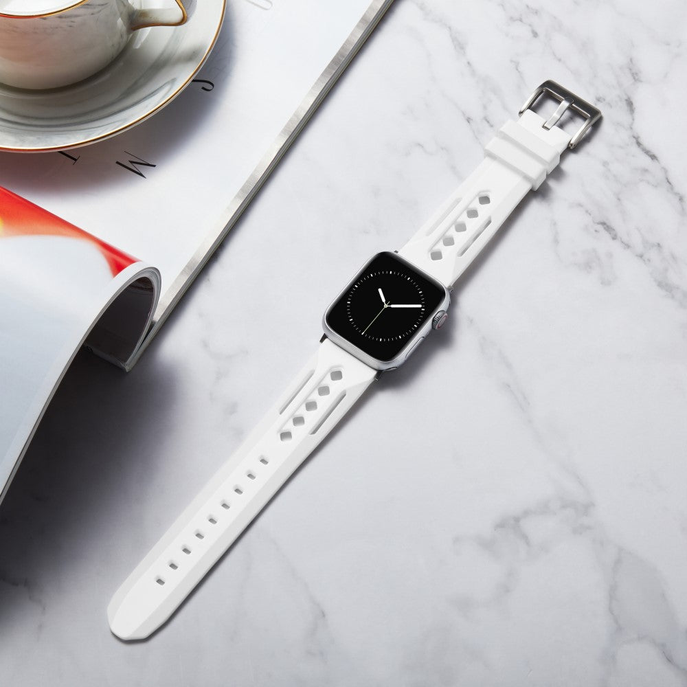 Apple Watch Series 49mm - 45mm - 44mm - 42mm Silicone Watch Band Hollow - White#serie_12