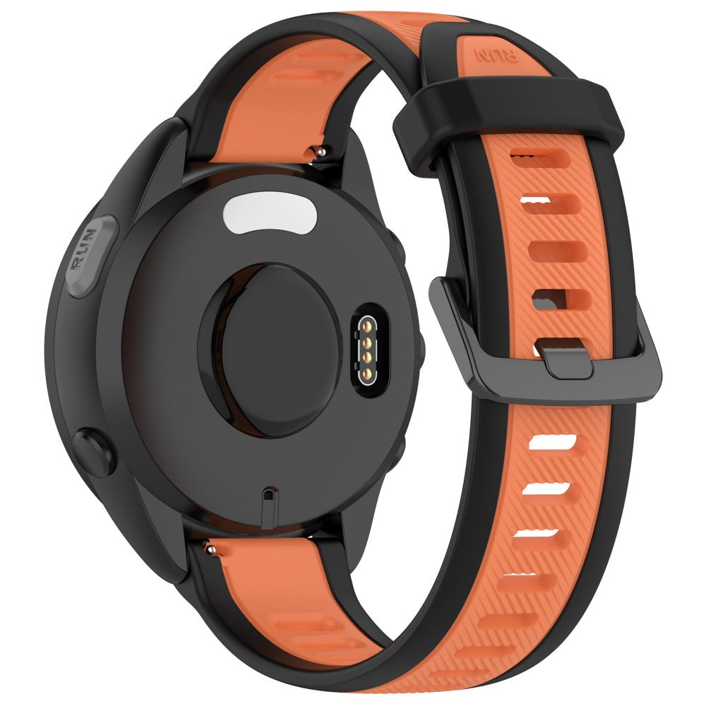 Huawei Watch GT 4 41mm / Garmin Venu 3S Silicone Watch bands Dual-Color 18mm Textured Strap - Black+Orange#serie_9