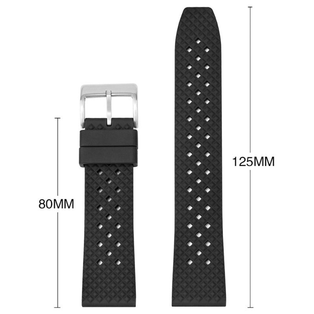 Garmin Venu 3S / Watch GT 4 41mm Replacement Wrist Band 18mm Fluorubber Watch Strap - Orange+Silver Buckle#serie_6