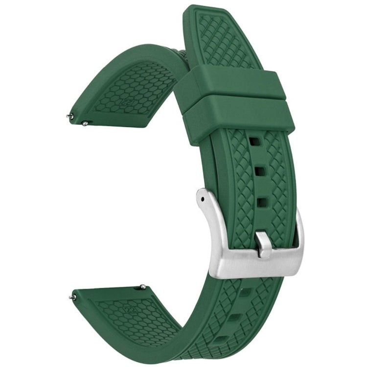 Huawei Watch GT 4 46mm / GT 4 Pro 22mm Replacement band Fluorubber Watch Strap - Dark Green+Silver Buckle#serie_2