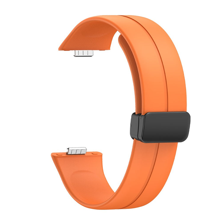 Huawei Watch Fit 3 Silicone Strap Magnetic Folding Buckle Watch band  - Orange#serie_3