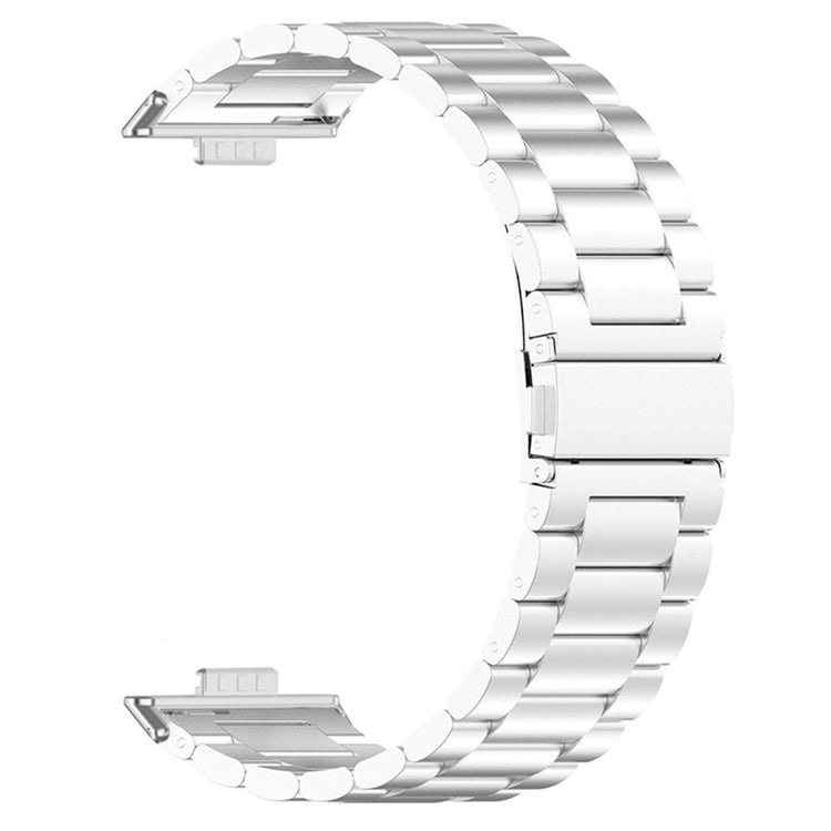 Huawei Watch Fit 3 band with Dual Press Buckle, 3-Bead Steel Wrist Strap - Silver#serie_2