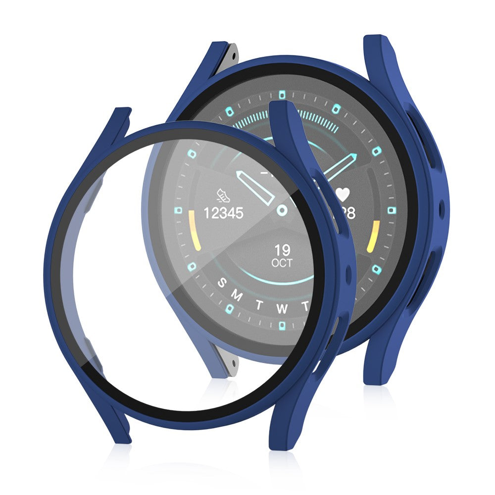 Samsung Galaxy Watch7 44mm Matte Case with Tempered Glass Screen Film Hard Bump Resistant Watch Cover - Blue#serie_7