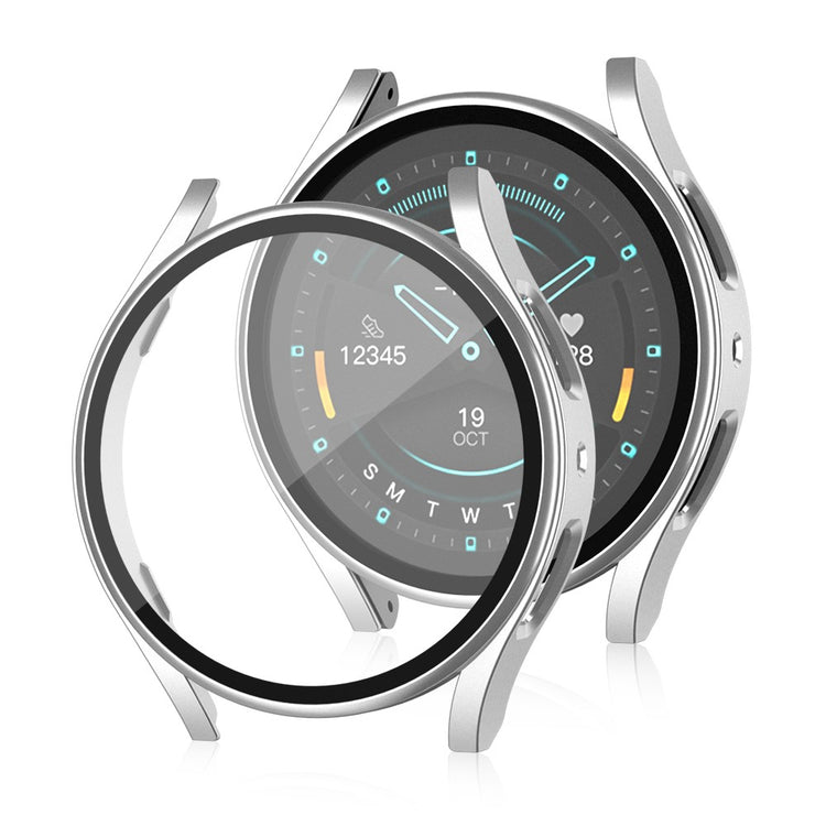 Samsung Galaxy Watch7 44mm Matte Case with Tempered Glass Screen Film Hard Bump Resistant Watch Cover - Silver#serie_8