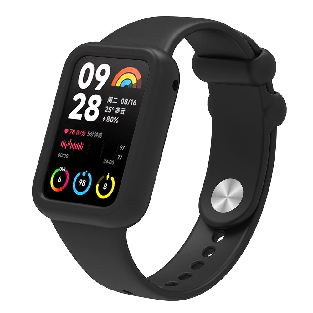 Stødsikker Silikone Bumper passer til Xiaomi Smart Band 8 Pro - Sort#serie_1