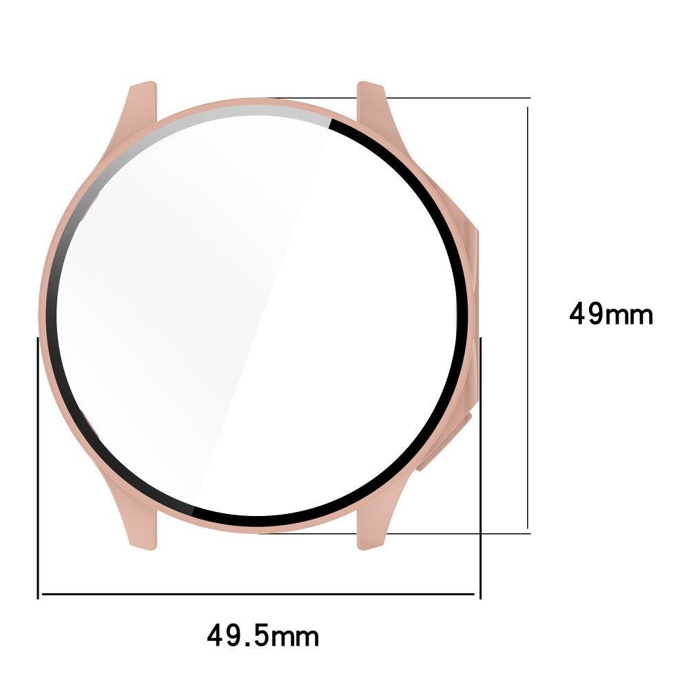 For Oppo Watch X / Watch 2 46mm Drop Protection PC Watch Frame Cover with Tempered Glass Screen Film - Black - White#serie_4