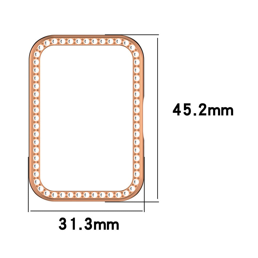 Samsung Galaxy Fit3 (SM-R390) Rhinestone Decor Bump resistant Watch Case Scratch Resistant Hollow Frame - Electroplated Rose Gold#serie_2