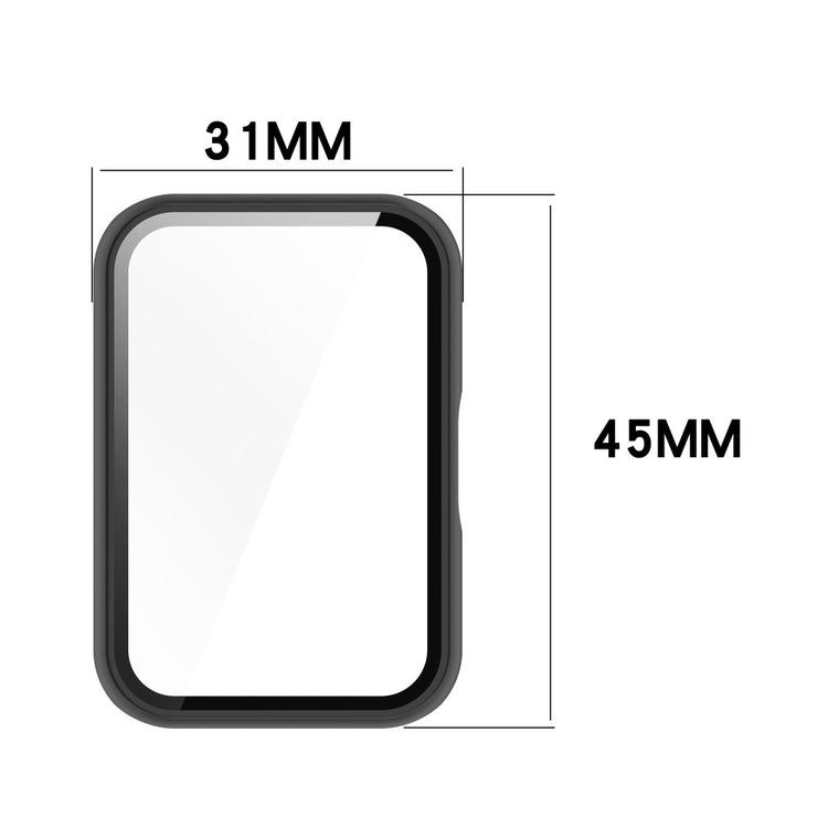 Samsung Galaxy Fit3 (SM-R390) Case with Tempered Glass Screen Protector Full Coverage Hard Bump Resistant Watch Cover - Glossy Ivory White#serie_4