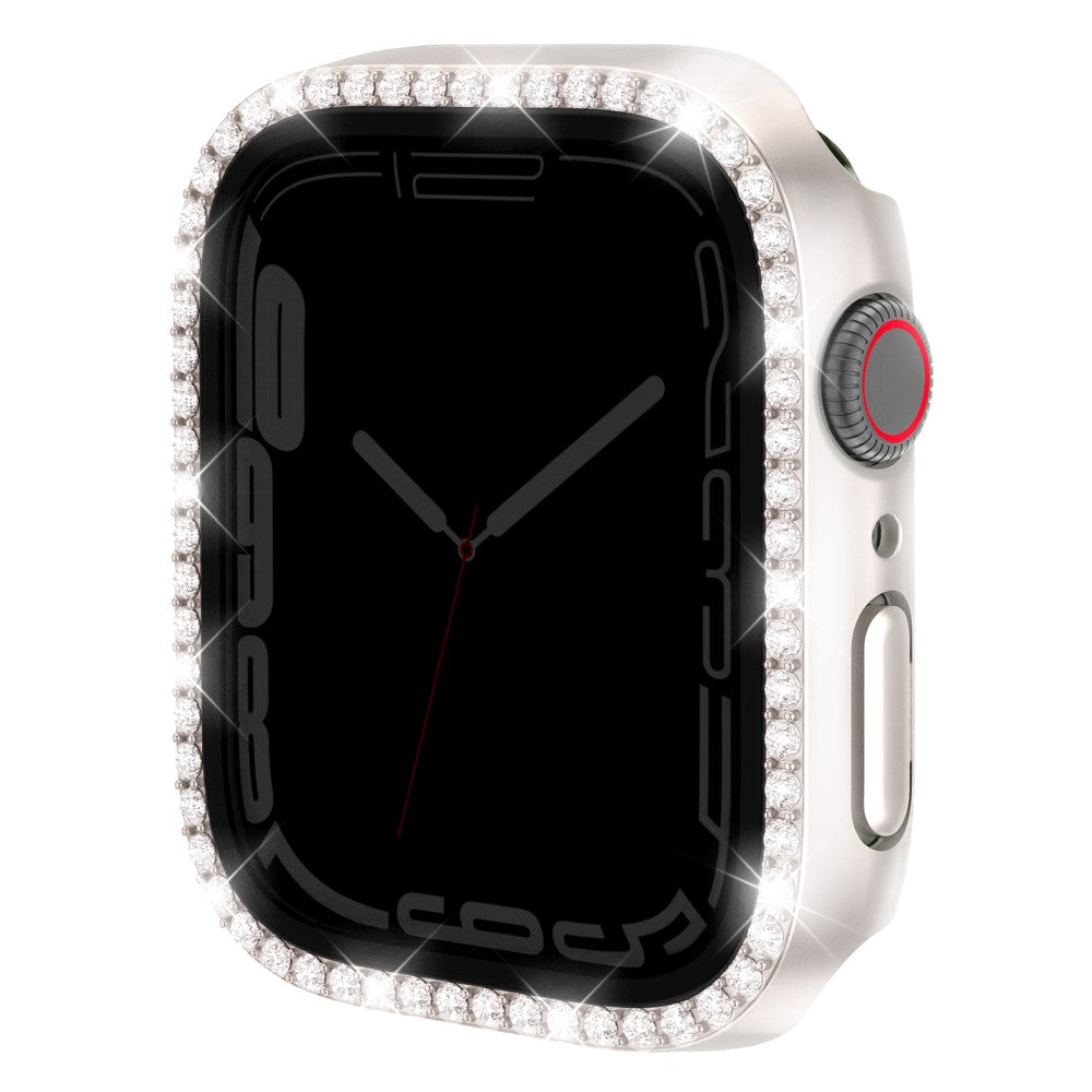 Mega Good Apple Smartwatch Universel Cover with Screen Protector in Rhinestone and Glass - Silver#serie_12