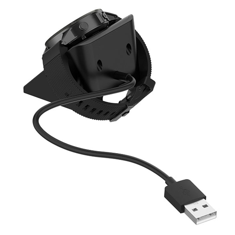 Metal Og Silikone USB Ladestation passer til Garmin Smartwatch - Sort#serie_3