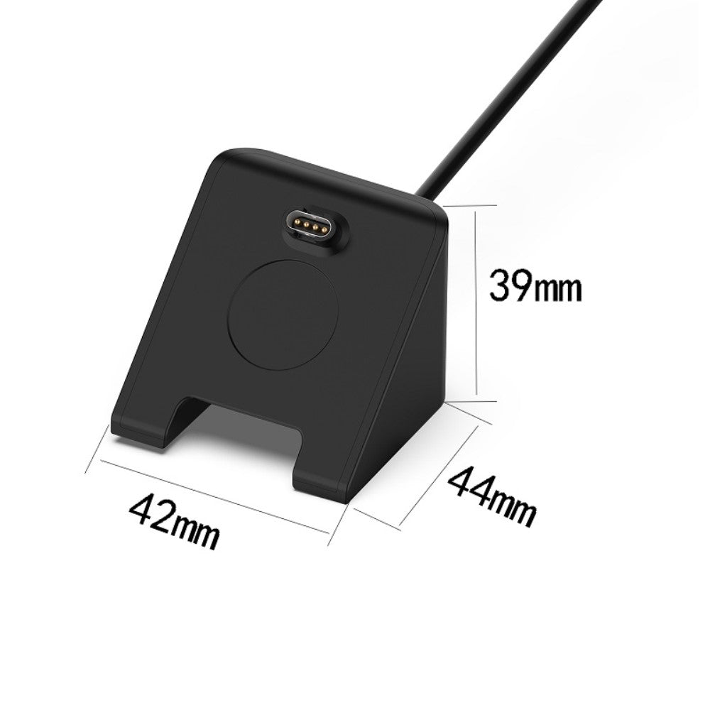 Metal Og Silikone USB Ladestation passer til Garmin Smartwatch - Sort#serie_3