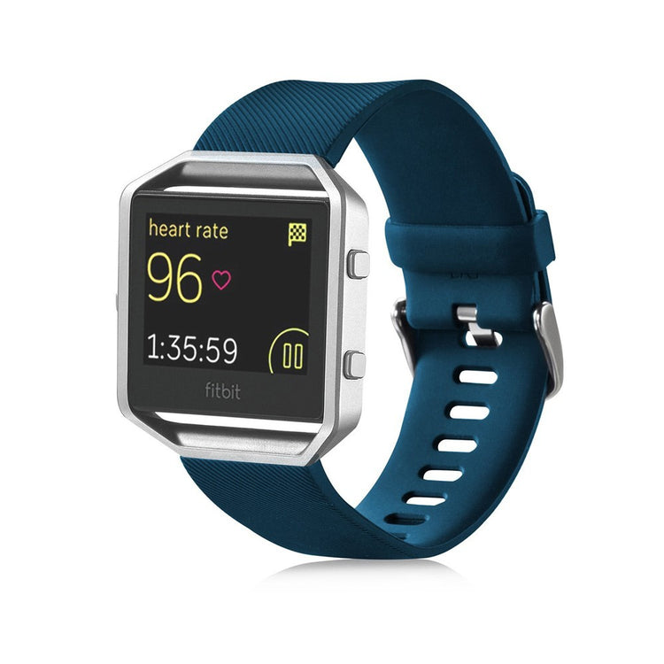 Holdbart Fitbit Blaze Silikone Rem - Blå#serie_1