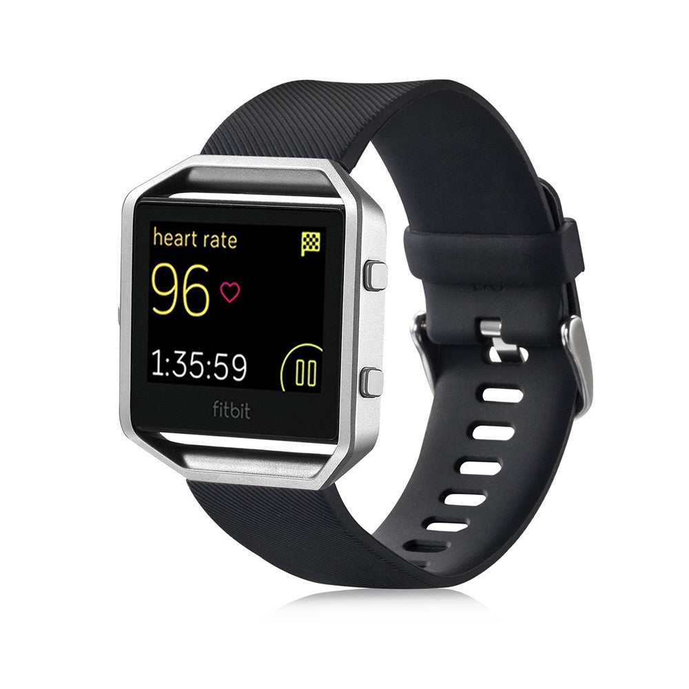 Holdbart Fitbit Blaze Silikone Rem - Sort#serie_3