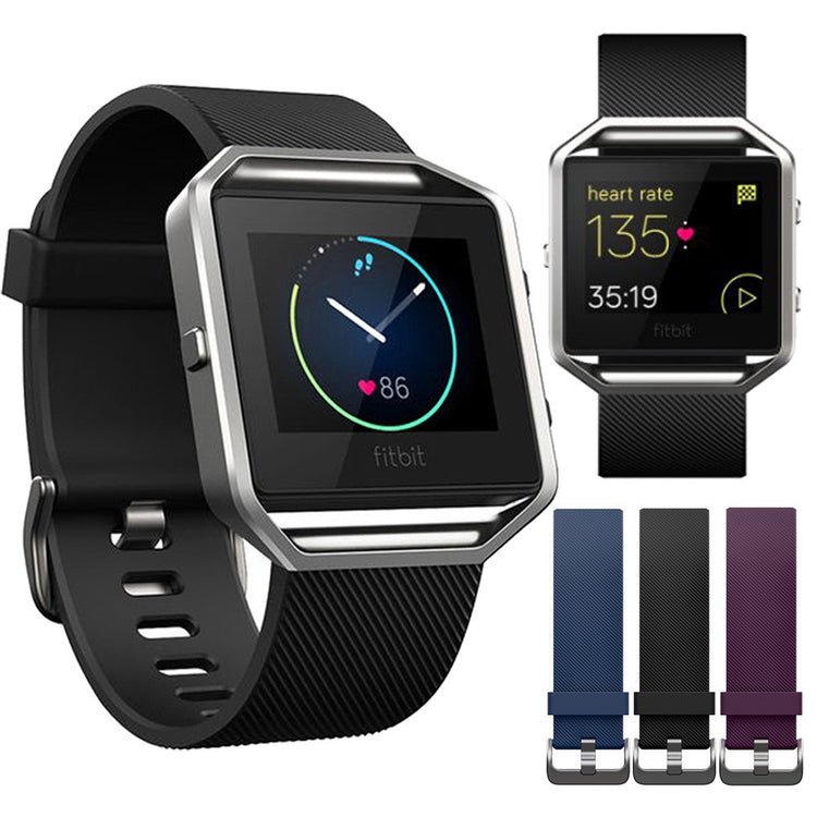 Holdbart Fitbit Blaze Silikone Rem - Sort#serie_3