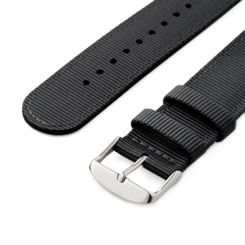 Rigtigt flot Pebble Time Nylon Rem - Sort#serie_d004