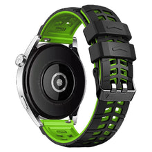 22mm Universal silicone textured strap - Black / Green#serie_1
