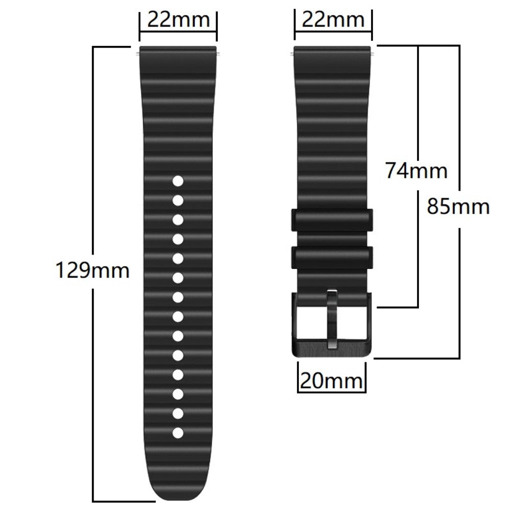 22mm Universal dual-color silicone strap with black buckle - Orange+Black#serie_3