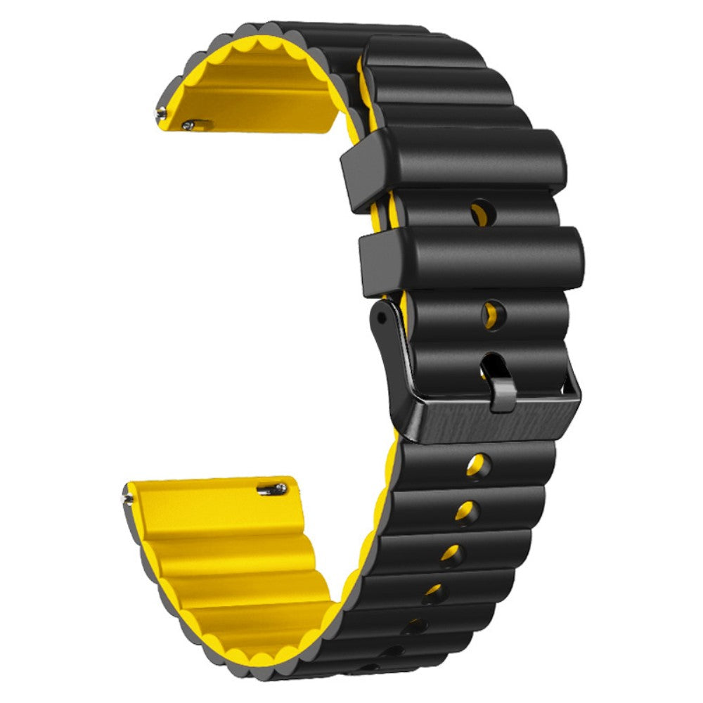 Super Fantastisk Metal Og Silikone Universal Rem passer til Smartwatch - Sort#serie_6