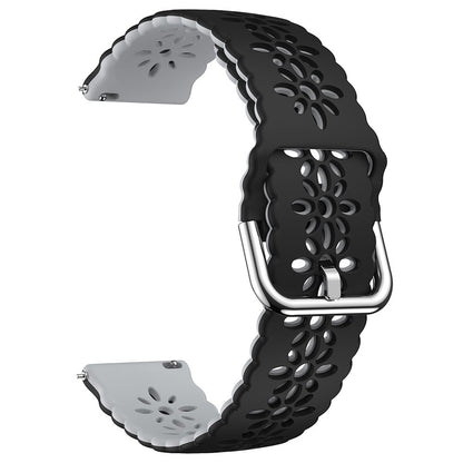 20mm Universal dual color blossom hollow strap - Black+Grey#serie_6