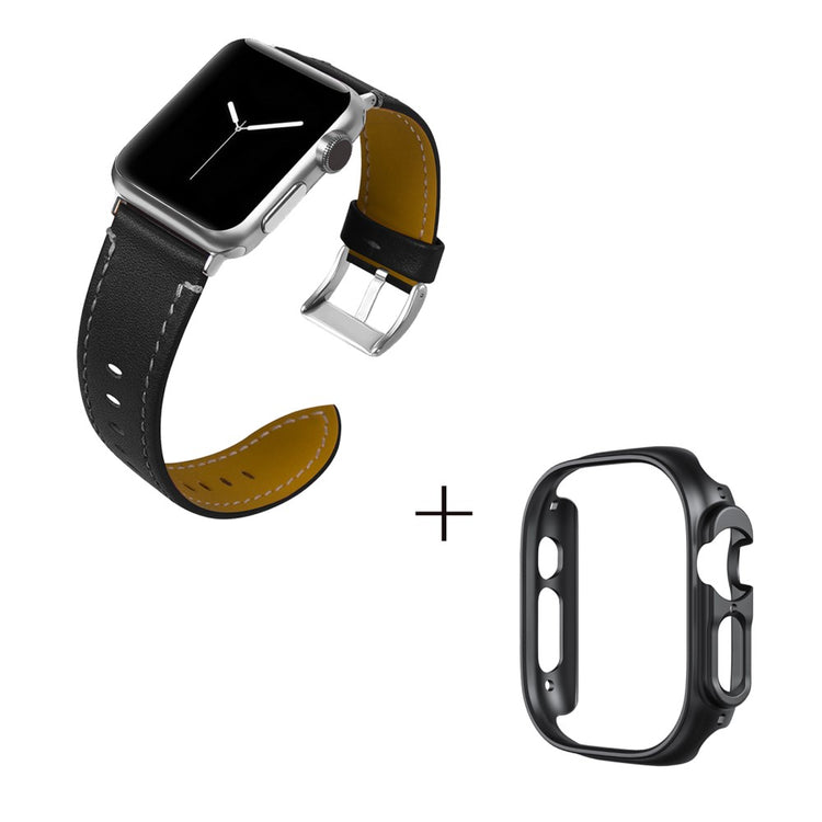 Ægte læder Cover passer til Apple Watch Ultra - Sort#serie_2