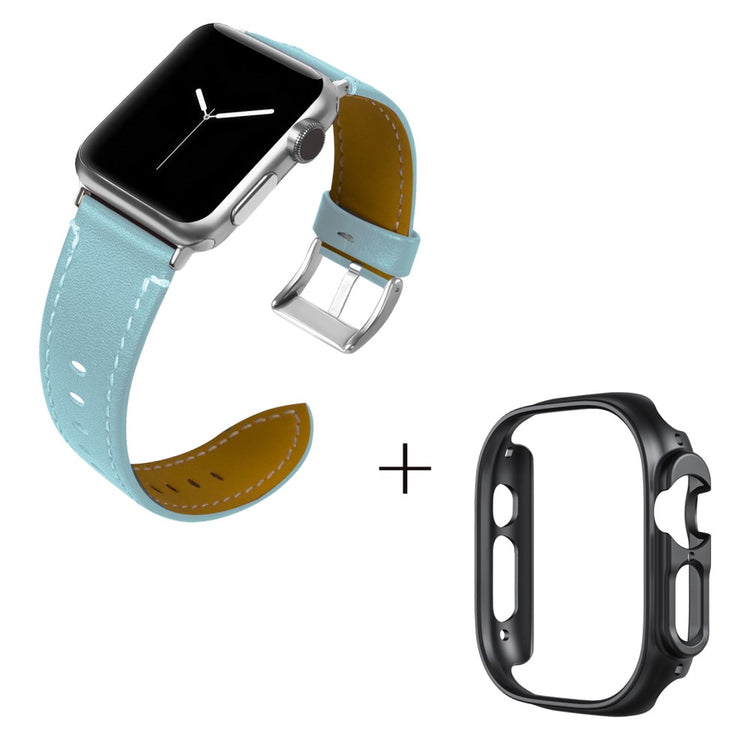 Ægte læder Cover passer til Apple Watch Ultra - Blå#serie_5