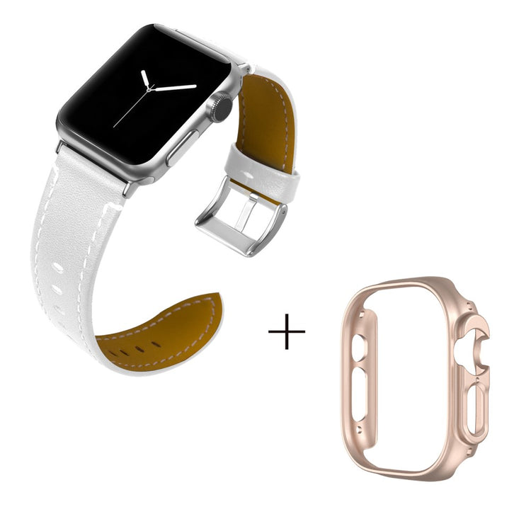 Ægte læder Cover passer til Apple Watch Ultra - Hvid#serie_1