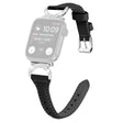Apple Watch Series 8 (41 mm) Correa de cuero auténtico con hebilla plateada de strass 