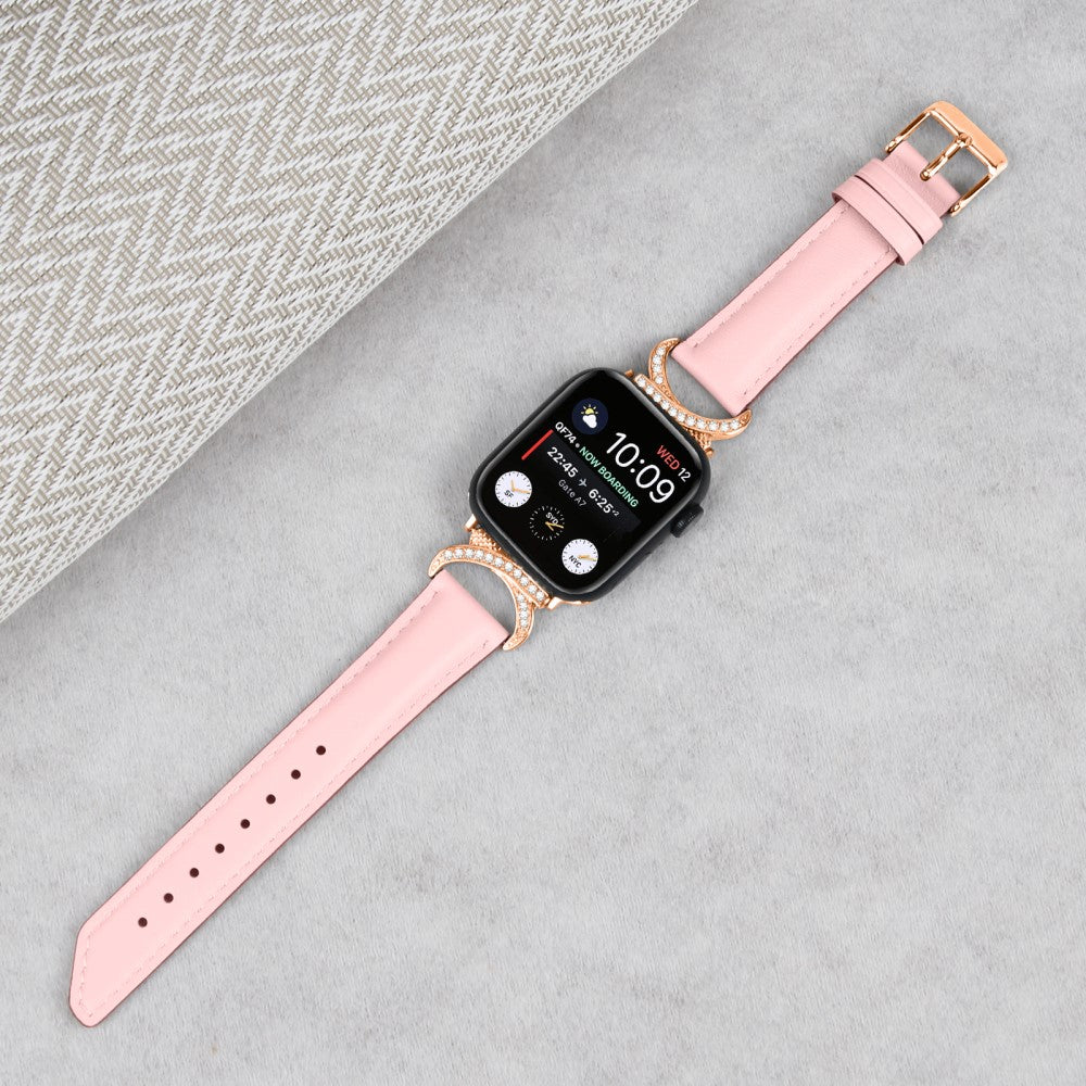 Meget Fint Ægte Læder Universal Rem passer til Apple Smartwatch - Pink#serie_2