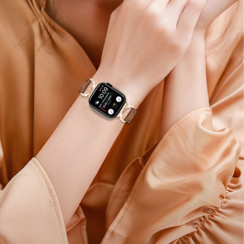 Meget Fint Ægte Læder Universal Rem passer til Apple Smartwatch - Brun#serie_6