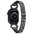 Correa de metal con 5 cuentas de estrás para Apple Watch Series 8 (41 mm) 
