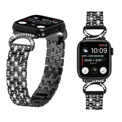 Metal Cover passer til Apple Watch Series 8 (41mm) / Apple Watch Series 7 41mm - Sort#serie_1