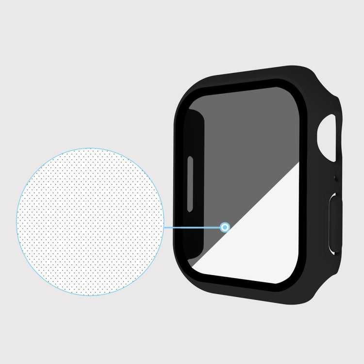 Flot Universal Cover med Skærmbeskytter i Plastik og Hærdet Glas passer til Apple Watch Series 8 (41mm) / Apple Watch Series 7 41mm - Sort#serie_3