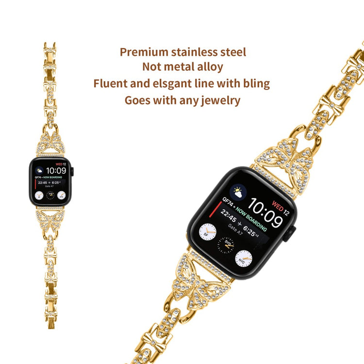 Meget Fint Metal Universal Rem passer til Apple Smartwatch - Guld#serie_2